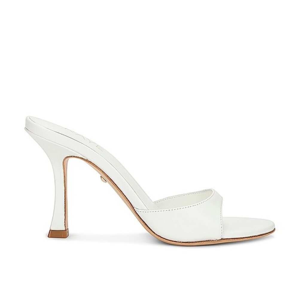 Like new RAYE Alejandra Heel in White leather mid sandal wedding bride open toe